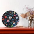thumbnail image 2 of Bright Floral Design Round Wall Clock Silent Battery Operated Home Decor for Living Room Bedroom, 2 of 7