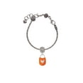 thumbnail image 2 of Delight Jewelry Hot Orange Enamel Lock with Clear Crystals Lord Guide Me Charm Bead, 2 of 4