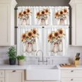 thumbnail image 4 of 3 Piece Kitchen Curtains and Valances Set Summer Floral Cafe Curtains 24 Inch Length Vintage Spring Watercolor Sunflowers in Vase Valance & Tier Curtain for Living Room Bedroom 54"x18"+27"x24"*2, 4 of 6