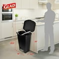 thumbnail image 2 of Glad 13 Gal Trash Can with Step Pedal and Odor Protection, Black, Pack of 2, 2 of 12