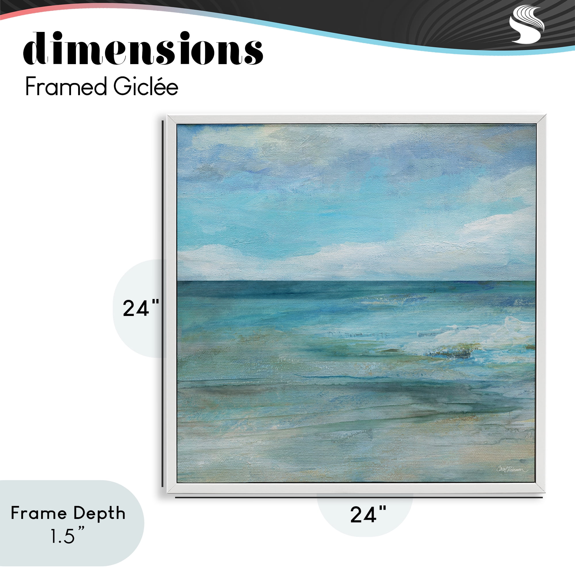Stupell Industries Aqua Seascape Tranquility White Framed Giclee Art, design by Carol Robinson