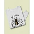 thumbnail image 3 of Bee Happy Nature Garland Sweatshirt Women - Women Sweatshirt, Large, 3 of 4
