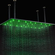LED Large Rain 16x32 Shower Head Top Sprayer Ceiling Mounted Matte Black