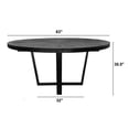 thumbnail image 6 of Benjara Raj 63" Round Dining Table- Cross Legs Design- Black Acacia Wood- Iron, 6 of 6