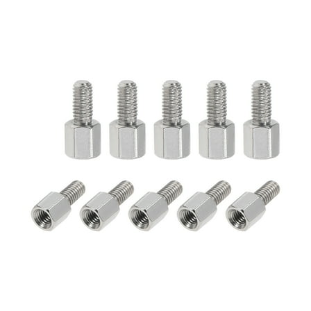 M3 x 6 mm   6 mm Male to Female Hex Nickel Plated Spacer Standoff 50 Pcs