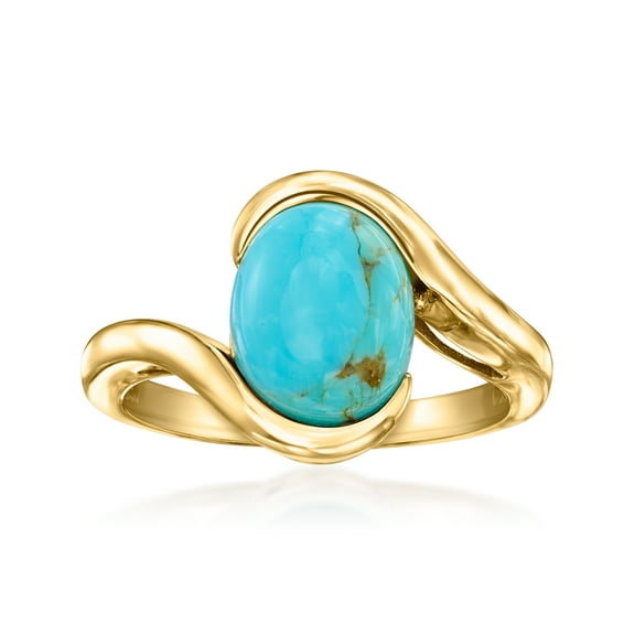 Ross-Simons Turquoise Swirl Ring in 18kt Gold Over Sterling, Women's, Adult