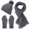 Gray, variant on Swanpen 3 Pieces Womens Winter Beanie Hat Scarf Gloves Set Warm Lined Cap Long Neck Scarf Touchscreen Gloves Set for Winter Gift