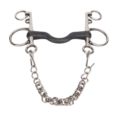 LAZIOEGR Stainless Steel Horse Mouth Snaffle Bit with Rubber Cover Safe Rustproof Hand Polishing Equestrian Care Accessories 5.0 inches / 127 mm