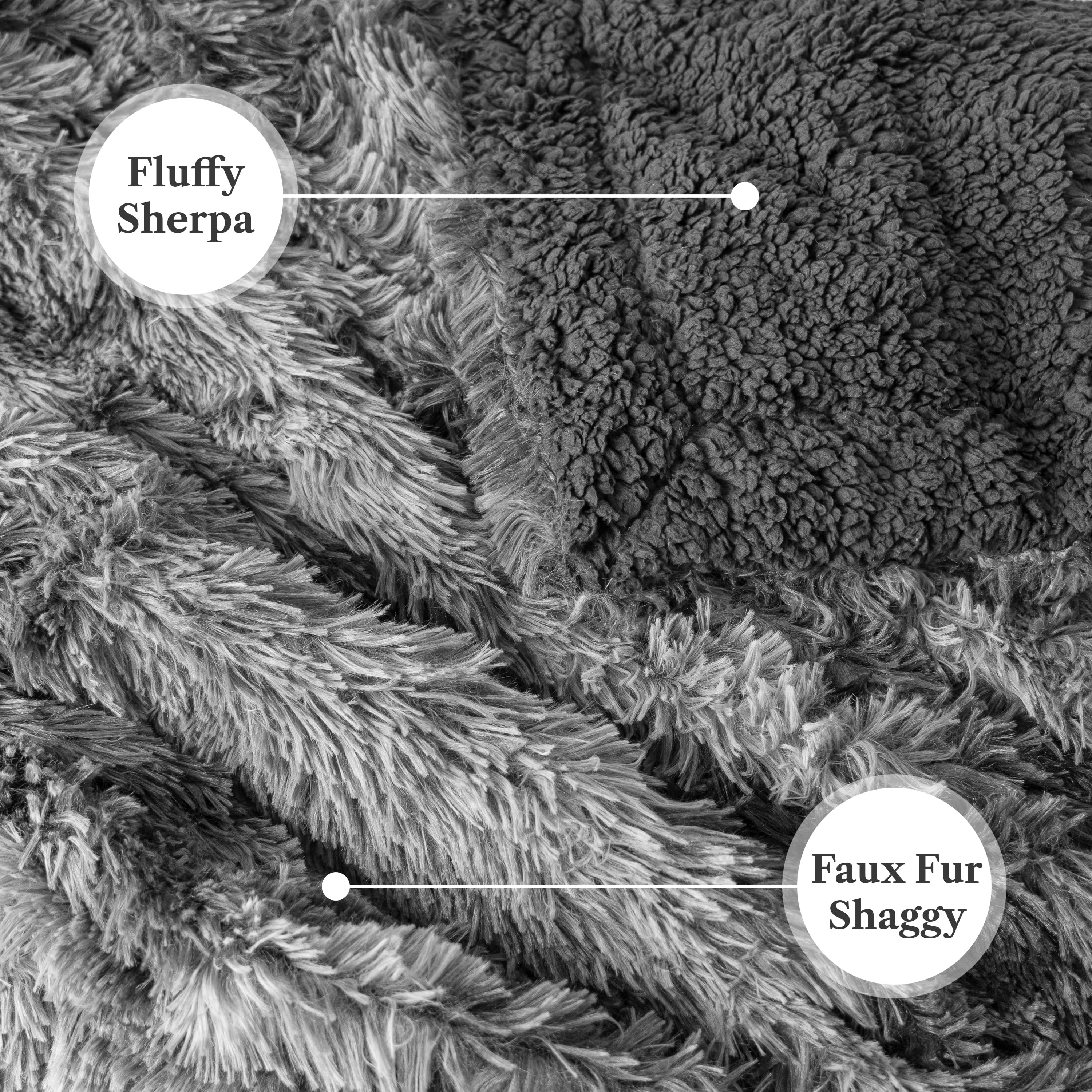 PAVILIA Gray Fluffy Throw Blanket for Couch, Twin Bed, Fuzzy Blanket for Women Men, Furry Plush Warm Blanket Bed Sofa, Super Soft Thick Faux Fur Sherpa Blanket Throw, Tie-Dye, 60x80