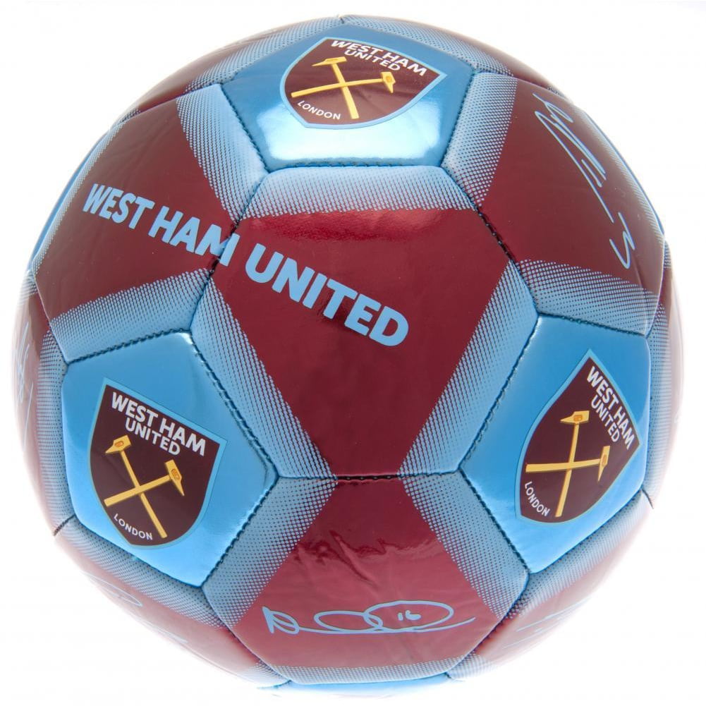 Claret Red/Sky Blue West Ham United FC Nemesis Soccer Ball 5