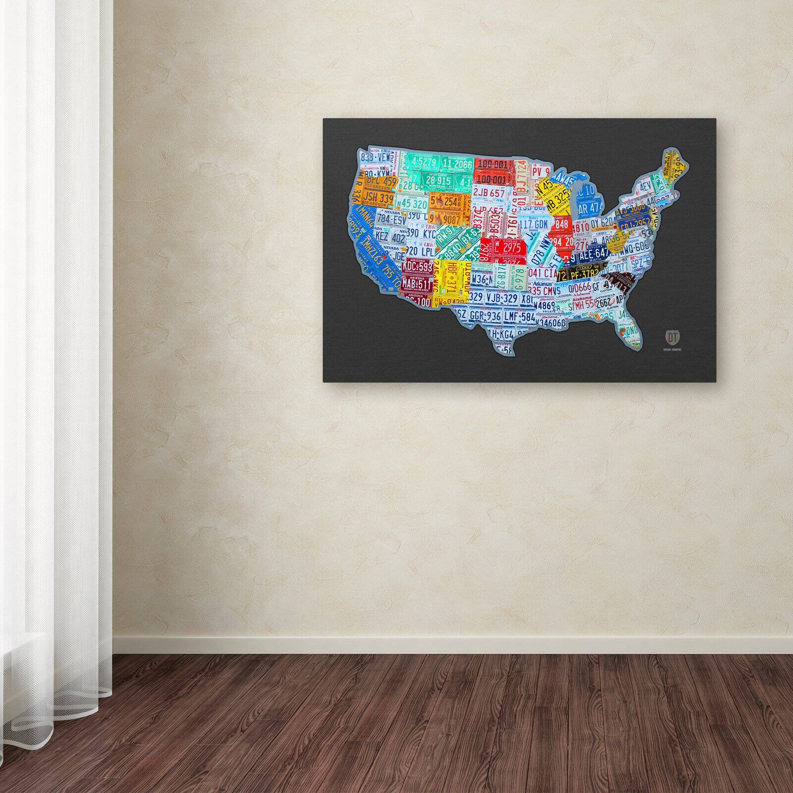Trademark Fine Art 'Massive USA License Plate Map' Canvas Art by Design Turnpike