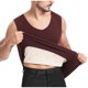 thumbnail image 2 of Camiseta sin mangas con cuello en V para hombre, color liso, sin costuras, con parche interior ajustable para temperatura cálida, blusa de poliéster para hombre., 2 of 6