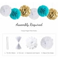 thumbnail image 7 of Birthday Party Decorations Balloons Banners Happy Birthday Kit Reusable PomPoms Confetti Ribbons Foil Fringe Fringe Curtain Tissue Boys Girls Partie Décor Supplies - Teal Blue and Gold, 7 of 7
