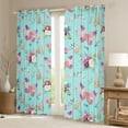 thumbnail image 2 of jejeloiu Chic Purple Butterfly Blackout Curtains Set of 2 (52x84 Each),Retro Rustic Flowers Window Curtains,Cyan Pink Curtains and Drapes For Girls Kids,Ultra Soft Home Decor, 2 of 6