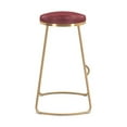 thumbnail image 3 of Maklaine Contemporary Faux Leather Bar Stool Burgundy 30.5" (Set of 2), 3 of 6
