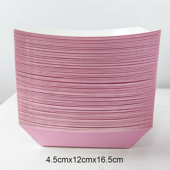 6/12/24 Solid Color Paper Food Trays Disposable Food Boat Black White Blue Yellow Popcorn Box Baby Showe Birthday Party Supplies