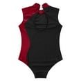 thumbnail image 6 of Alvivi Kids Girls Shiny Rhinestone Sleeveless Gymnastics Leotard Skating Ballet Dance Bodysuit Burgundy 10, 6 of 7