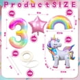 thumbnail image 2 of Set de globos DANIUBE unicornio arcoíris número 3 estrella, 2 of 5