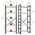 thumbnail image 4 of Walsunny Bookshelves Wooden Bookcases 5 Tiers H-Shaped Bookshelf with 5 Open Display Shelves White, 4 of 9