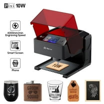 AlgoL/aser Pixi 10W Portable Smart L/aser Engraver Machine with 3.5" Touchscreen & 3.0 AlgoOS System - Hand Draw/Wireless Transmission/Offline - L/aser Engraving for Wood,Metal,Glass