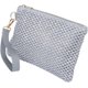 thumbnail image 1 of Bolsa de cosméticos tejida de paja plateada, bolsos de mano de paja para playa, bolsos de mano portátiles para vacaciones y viajes., 1 of 9