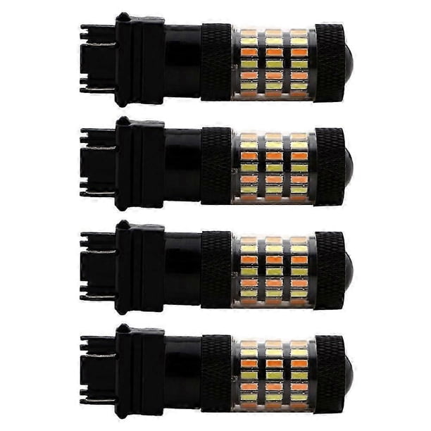 4X WhiteYellow 3157 LED DRL Switchback Turn Signal Parking Light Bulb Universal Fitment 30W Power 1000LM Lumens