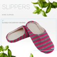 thumbnail image 2 of Striped Cloth Bottom Couples Warm Slippers Non Slipping Shoes for Men & Women, 2 of 7