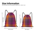thumbnail image 2 of Xecao Purple Yellow Buffalo Plaid Pattern Sports Drawstring Backpack - String Swim Gym Bag with Wet Proof Pocket for Women&Men-Small, 2 of 6