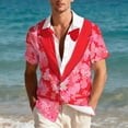 thumbnail image 4 of FRSASU Funny World Tuxedo Button Down Shirts for Men Valentine's Day Graphic Short Sleeve Party Tux Tee Casual Top Pink, 4 of 9