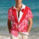 thumbnail image 4 of Blusa y camisa hawaiana de manga corta con cuello vuelto para hombre, camisa unisex informal de verano para playa, de manga corta con botones, ropa estampada divertida, blusa para hombre, 4 of 9