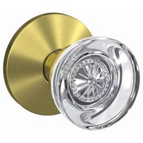 Schlage Fc172-Hob-Kin Custom Hobson Non-Turning Two-Sided Dummy Door Knob Set - Brass