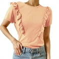 thumbnail image 1 of Jumpingount Camiseta de manga corta para mujer, blusa, blusa de viaje, ropa de verano Prendas para la parte del cuerpo Albaricoque 2XL Jumpingount AP010896-41, 1 of 5