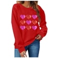 thumbnail image 1 of TIMIFIS Chandails à Col Rond pour Femmes Mode Mignon Imprimé Amour Chandail à Manches Longues Haut Décontracté Chandail à Cœur Chemises Tenue de la Saint-Valentin Femmes - Printemps/été, 1 of 4