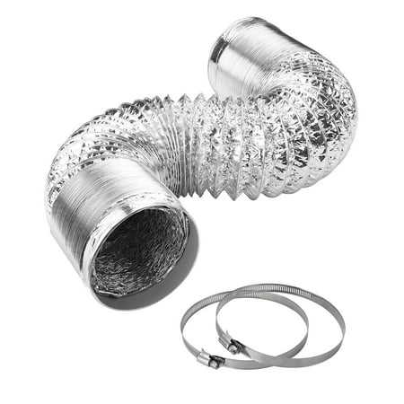 

Dryer Vent Hose Non-Insulated Flexible Air Aluminum Ducting Tube Pipe for Ventilation Exhaust Grow Tent Dryer Foil Air Duct-8 Inch X 25ft