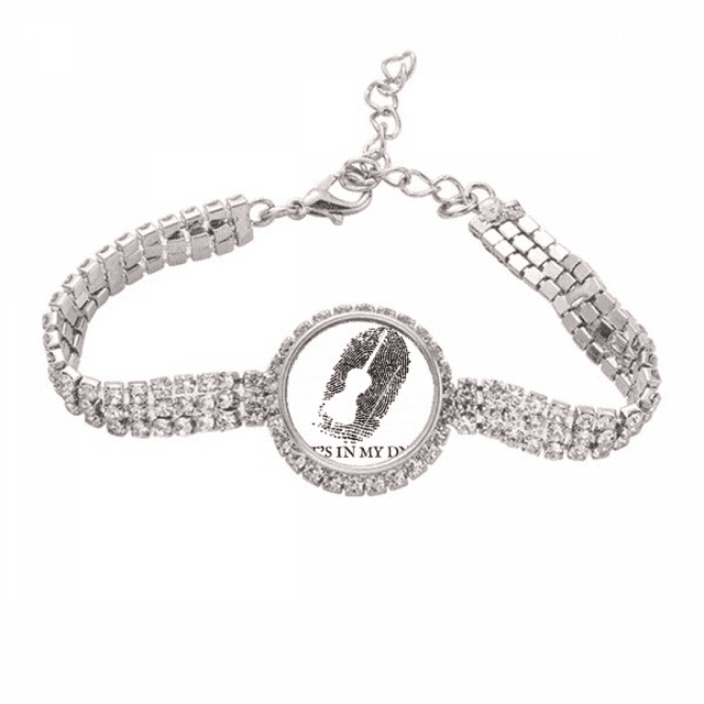 Huellas genéticas del violonchelo Pulsera de tobillera de cadena de tenis, joyería de diamantes