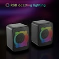 thumbnail image 6 of COM1950s Usb Powered Computer Speakers with Dynamic Rgb Lights,Wired 3.5Mm Stereo Sound for Desktop Pc Laptop,Mini Gaming Multimedia Speakers,Enhanced Bass, 6 of 9
