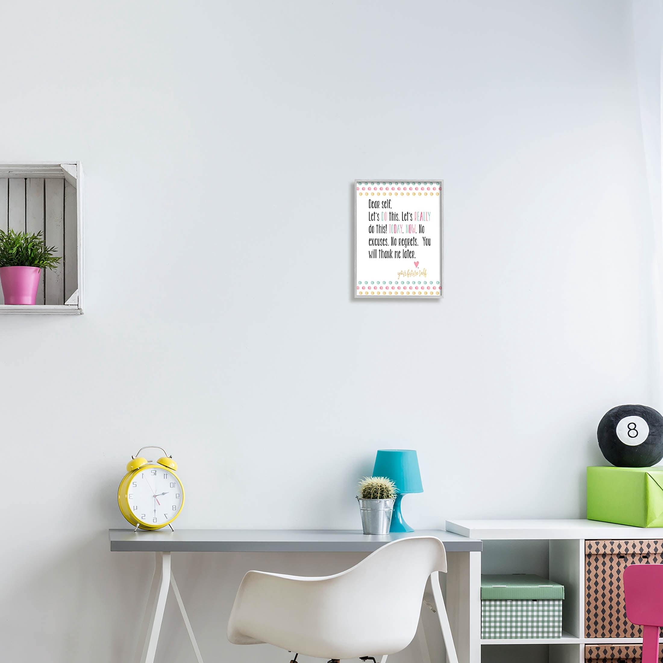 Stupell Industries Dear Self Motivational Phrase Graphic Art Gray Framed Art Print Wall Art, Design by Alli Rogosich