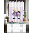 thumbnail image 6 of No Hook Shower Curtain with Snap in Liner Purple Flowers Antlers Shower Curtain -Fabric Waterproof Inner Liner, Star Watercolor Leaves Gradient Shower Curtains Washable 36"x78", 6 of 9