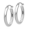 thumbnail image 2 of 14K White Gold Earring Hoop Women'S 16 mm 3.5 Polished 3.5Mm Oval Earrings, 2 of 4
