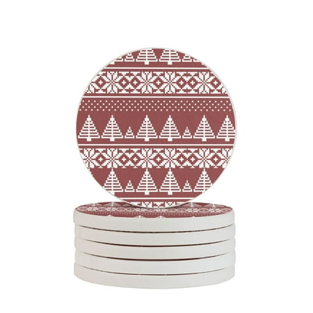 

Circular Drink Coasters Set Retro Pattern Beautiful Home Decor Diatomite Heat-Resistant Diatomite Protect Table Countertop