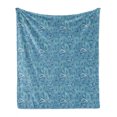 thumbnail image 1 of Paisley Soft Flannel Fleece Throw Blanket, Continuous Pattern with Inspired Blue Tones Oriental Floral Ornate Graphic, Cozy Plush for Indoor and Outdoor Use, 70" x 90", Multicolor, by Ambesonne, 1 of 6