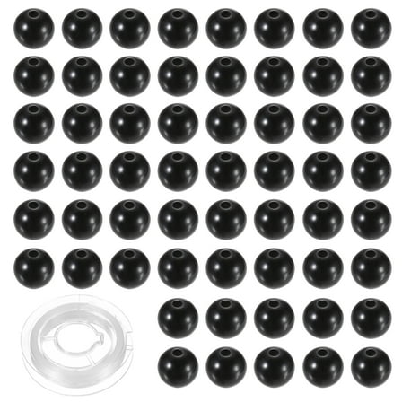 200Pcs Black Obsidian Beads, 6mm Natural Stone Beads Loose Round Gemstone with Crystal Stretch Cord for Jewelry Making
