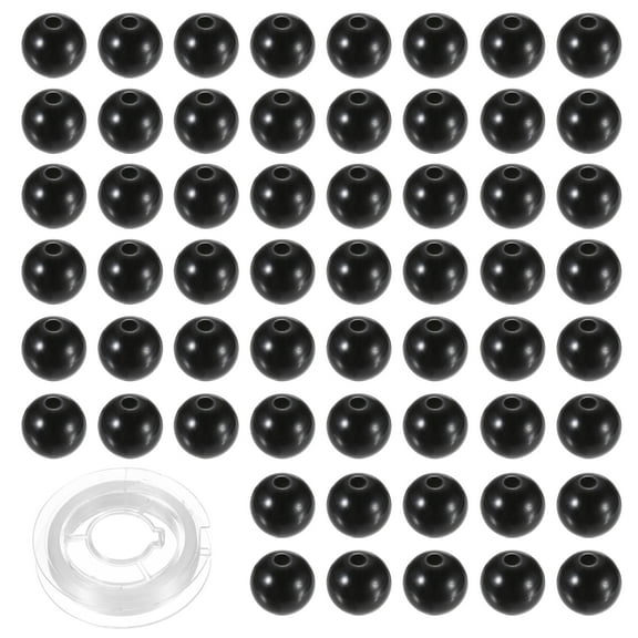 200Pcs Black Obsidian Beads, 6mm Natural Stone Beads Loose Round Gemstone with Crystal Stretch Cord for Jewelry Making