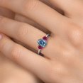 thumbnail image 4 of Gem Stone King 925 Sterling Silver Ring Persian Blue Moissanite and Created Ruby (1.88 Cttw), 4 of 6