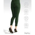 thumbnail image 6 of MeMoi Thin-Rib Slim-Cut Stretch Corduroy Leggings - Womens - Female, S-M, Pine Green, 6 of 12