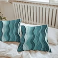thumbnail image 4 of Outdoor Waterproof Pillow Covers OmbreTurquoise Ocean Waves Decorative Throw Pillow Protectors for Patio Sofa Garden Couch,26x26in 2 Pack, 4 of 9