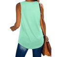 thumbnail image 4 of KaLI_store Tank Tops Women Women's Summer Tank Tops V Neck Sleeveless Ruffle Sleeve Blouse Flowy Loose Fit Basic Cute Tunic Dressy Casual Tops Green,L, 4 of 5