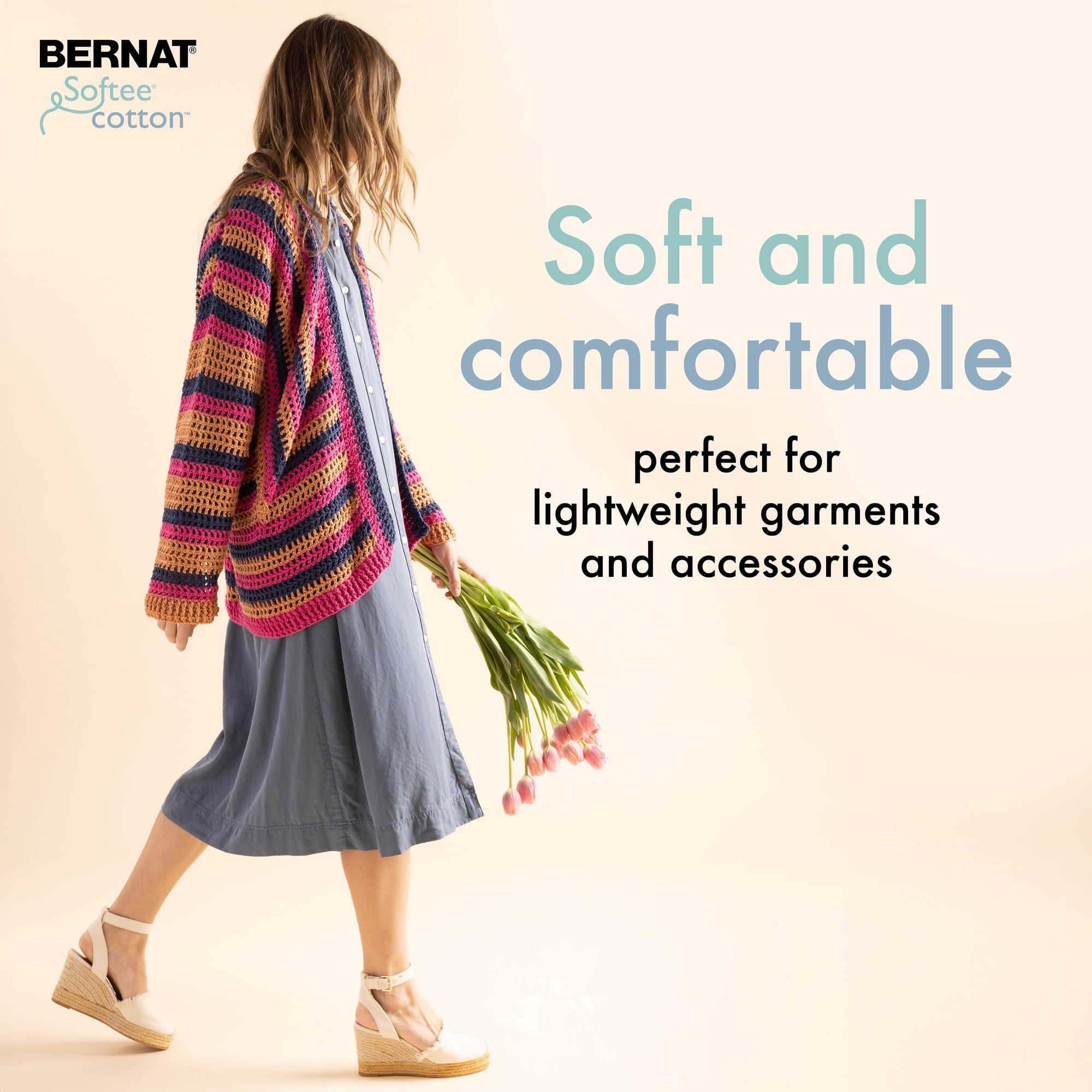 Bernat® Fil Softee® Cotton™, Mélange de Coton #3 Léger, 4,2 Oz/120 G, 254 Yards