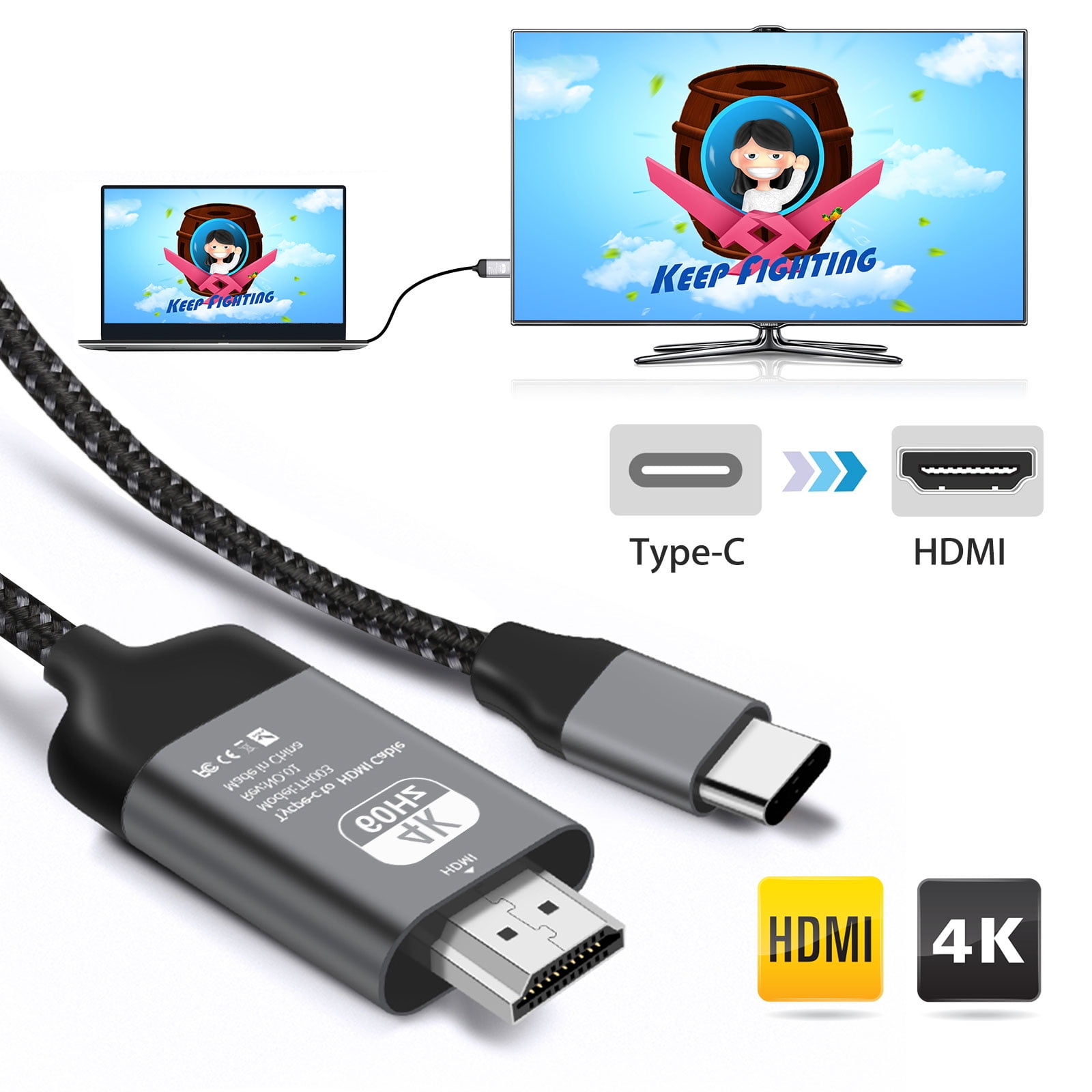 4k Hd Usb Type C To Hdmi Cable Adapter For Samsung Galaxy S9 S8