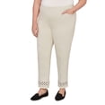thumbnail image 3 of Alfred Dunner Womens Plus-Size Geometric Cut Out Flat Front Ankle Pant, 3 of 4